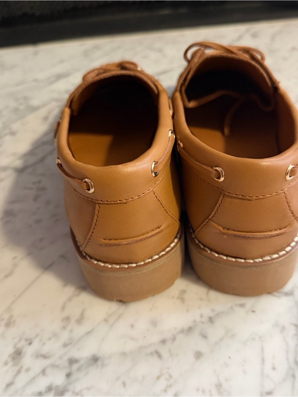 New Lisa Says Gah Mari Leather Tan Beige Loafers Size US 8 - Picture 6 of 9